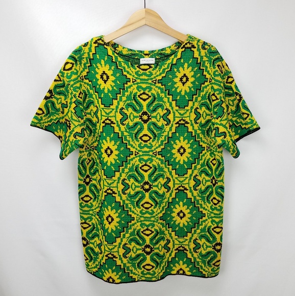 Dries Van Noten Tops - Dries Van Noten Oriental Pattern Jacquard Knit Top